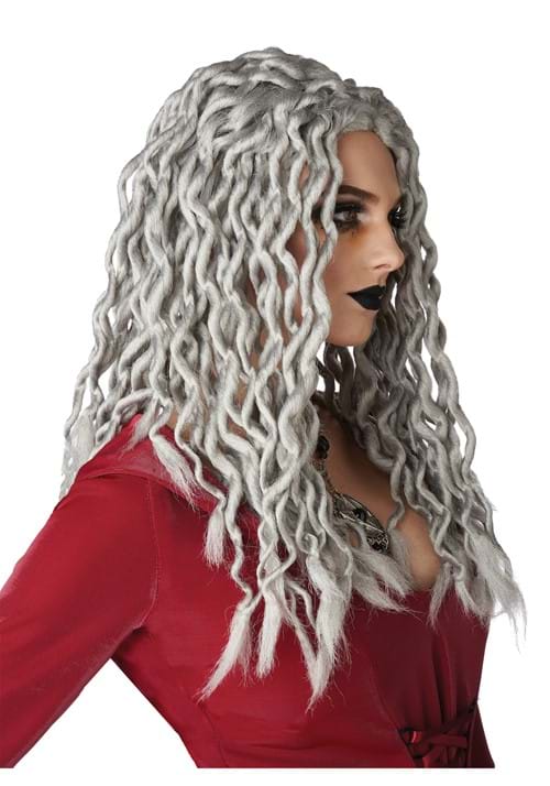 Gray Crinkle Dreads Costume Wig for Women 3 Gray Crinkle Dreads Costume Wig for Women