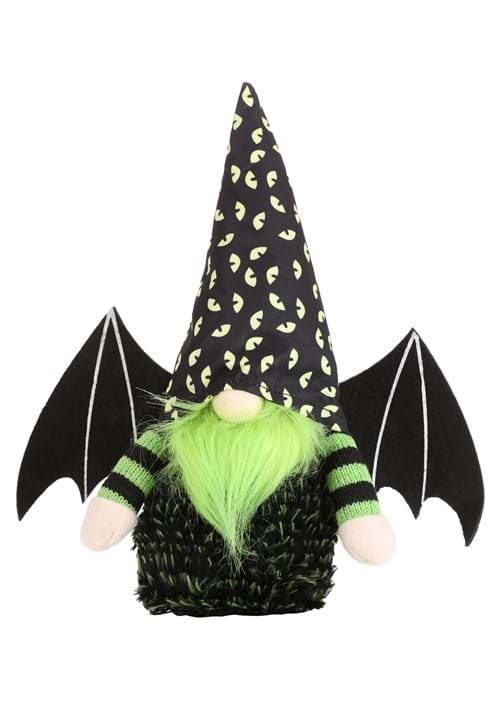 10-Inch Green Garden Gnome Bat Decoration