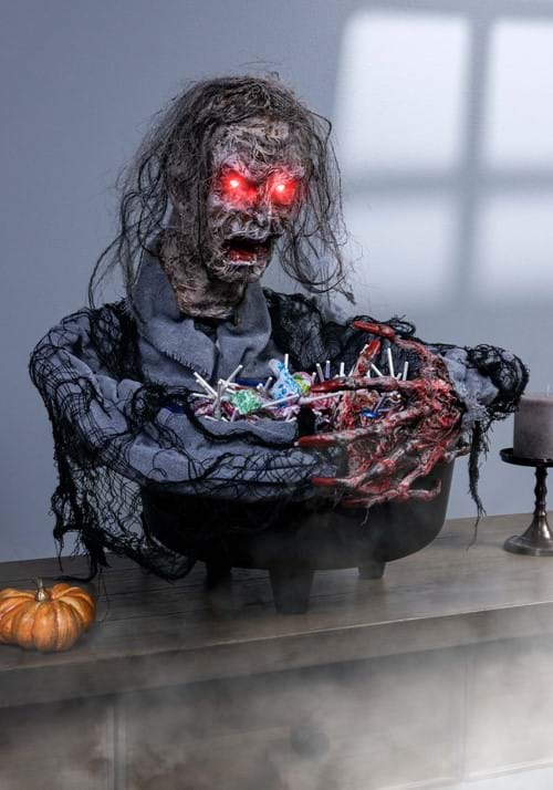 14-Inch Half Body Zombie with Light Up Red Eyes Decoration