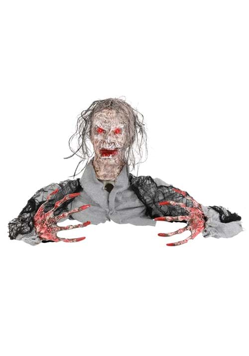 14-Inch Half Body Zombie with Light Up Red Eyes Decoration