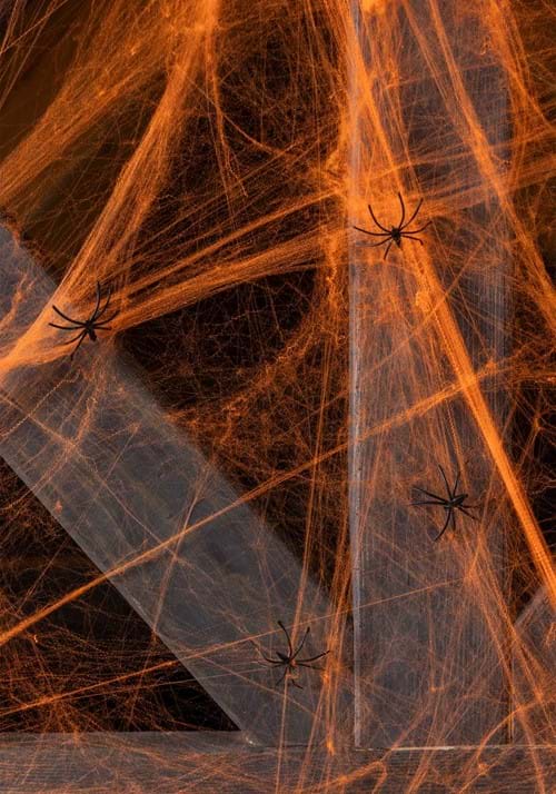 200 Square FT Orange Spider Web Prop