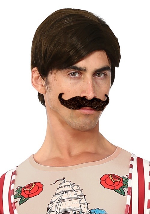 Men's Strongman Wig and Mustache Costume Kit