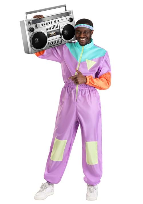80's Purple Tracksuit Costume for Men