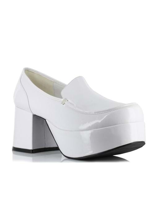 White Daddio Pimp Shoes for Men