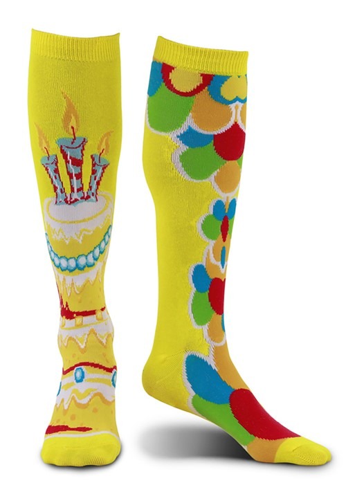 Yellow Mismatched Celebration Knee-High Socks