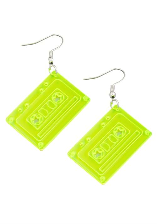 Neon Cassette Tape Earrings Accessory