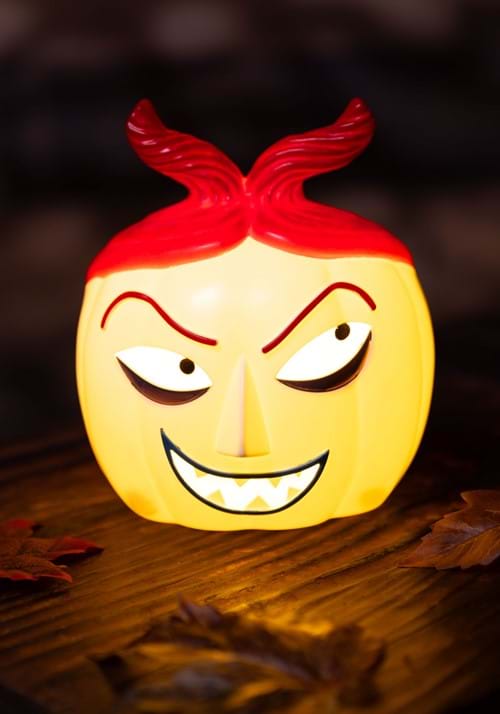 6-Inch Nightmare Before Christmas Light Up Lock Pumpkin Decoration
