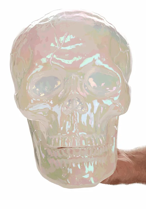 10-Inch Pearl Oil Slick Large Skull Decoration 3 10-Inch Pearl Oil Slick Large Skull Decoration
