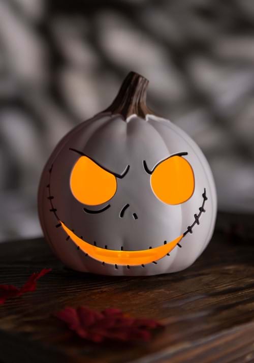 6-Inch Jack Skellington Light Up Pumpkin Decoration