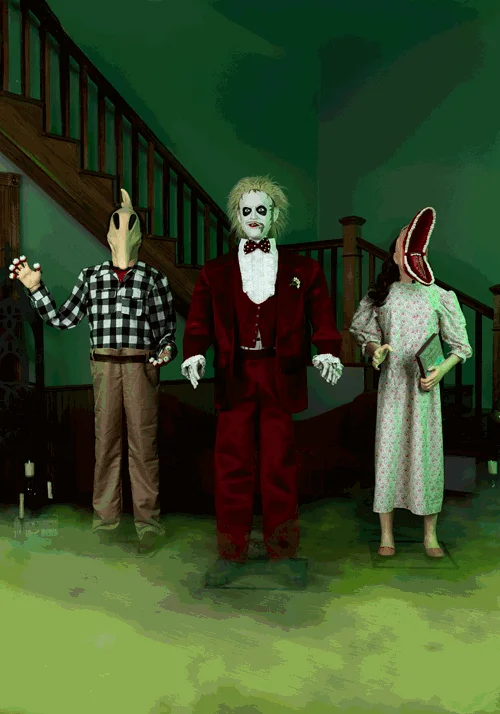 6FT Animated Life-Size Beetlejuice with 2 Outfits Decoration