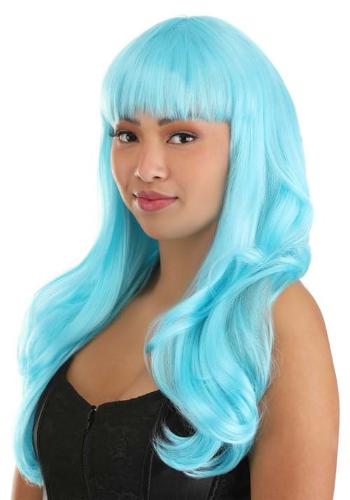 Light Blue Full Wavy Wig