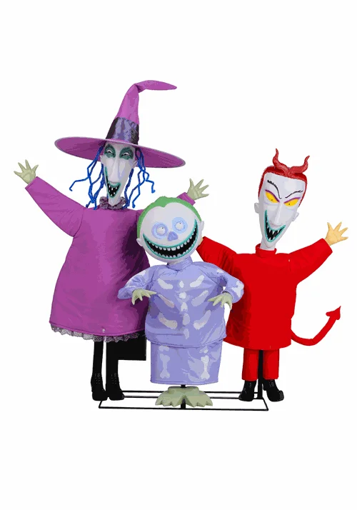 4FT Nightmare Before Christmas Lock, Shock and Barrel Animatronic Decoration 5 4FT Nightmare Before Christmas Lock, Shock and Barrel Animatronic Decoration