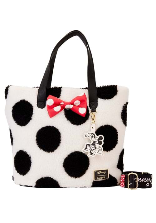 Loungefly Disney Minnie Rocks the Dots Sherpa Tote Bag