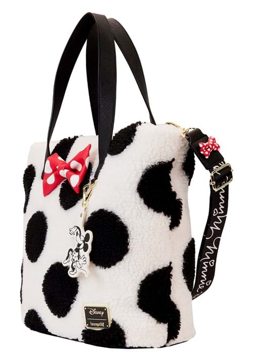 Loungefly Disney Minnie Rocks the Dots Sherpa Tote Bag 3 Loungefly Disney Minnie Rocks the Dots Sherpa Tote Bag