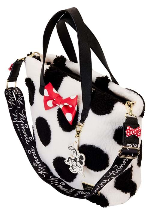 Loungefly Disney Minnie Rocks the Dots Sherpa Tote Bag 4 Loungefly Disney Minnie Rocks the Dots Sherpa Tote Bag