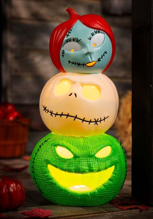19-Inch Jack, Sally and Oogie Boogie Pumpkin Light Up Decoration