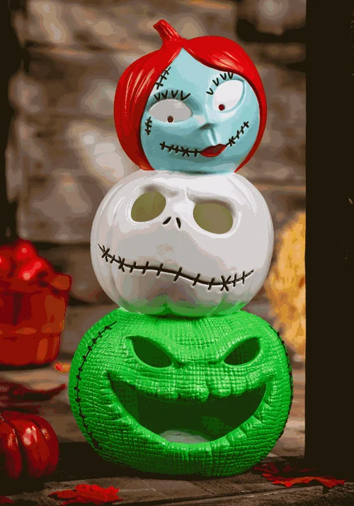 19-Inch Jack, Sally and Oogie Boogie Pumpkin Light Up Decoration